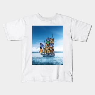 winged ship Kids T-Shirt